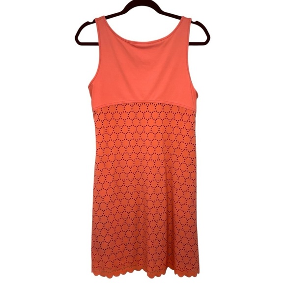 Title Nine Nimblene Orange Lasercut Stretch Outdoor Active Dress Women’s Medium - Picture 8 of 11
